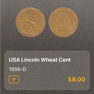 1956-D Lincoln Wheat Cent Coin